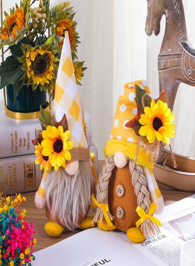 Eimilaly Sunflower Spring Gnomes Decorations for Home, Tomte Gnomes Decor Set for Holiday Ornaments or Other Theme Party Gnome Decor - 2PCS - Image 3
